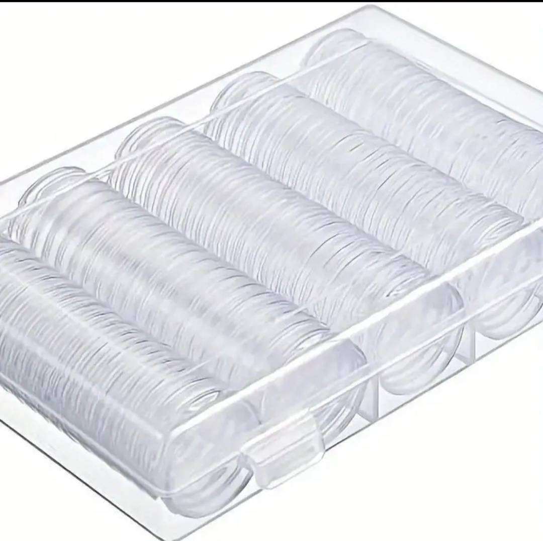 100pc *30mm* Coin Capsules and Protective Box / Storage Box  New 100Capsules + Storage Box .