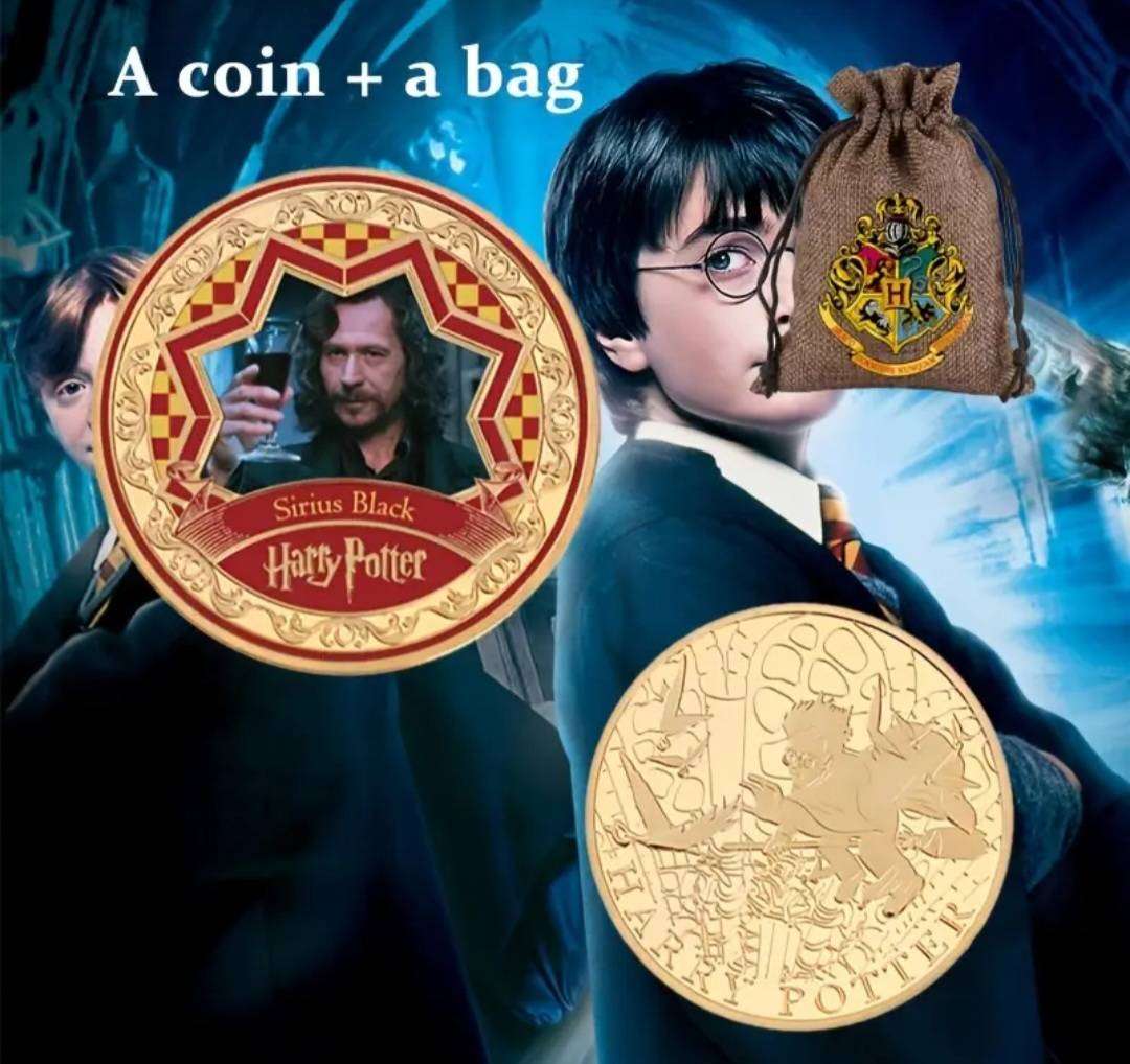 Harry Potter Official 5.pcs Commemorative coin Set New in Capsules & A Drawstring Bag .