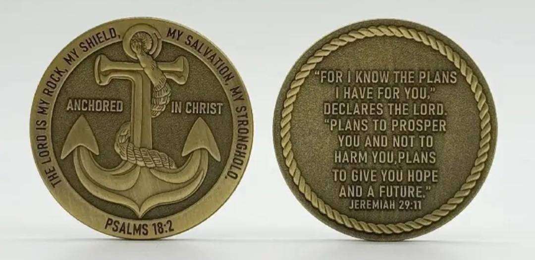 Anchored in Christ Religious Commemorative Coin New in Capsule."Psalm 18:2"