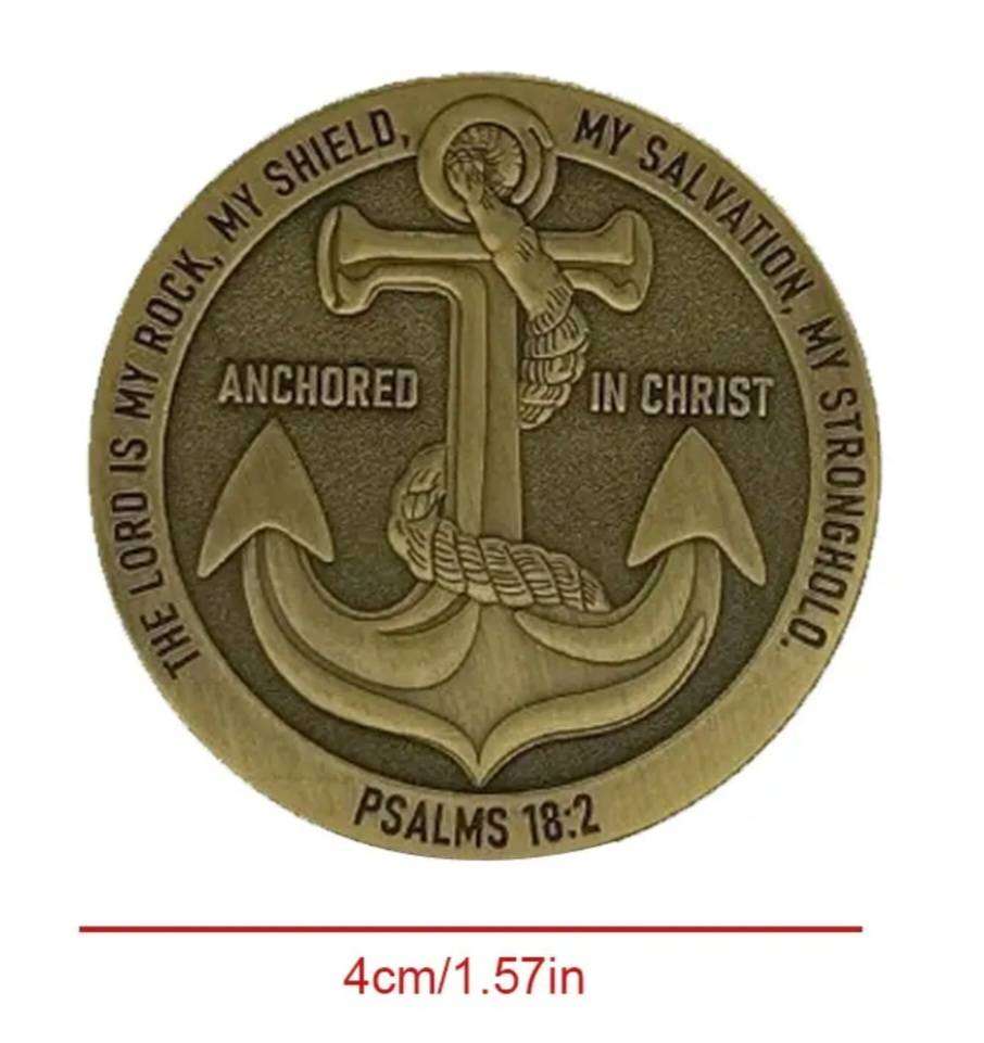 Anchored in Christ Religious Commemorative Coin New in Capsule."Psalm 18:2"