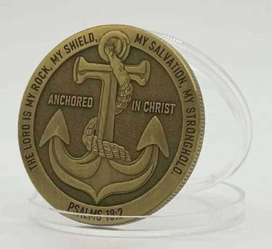 Anchored in Christ Religious Commemorative Coin New in Capsule."Psalm 18:2"