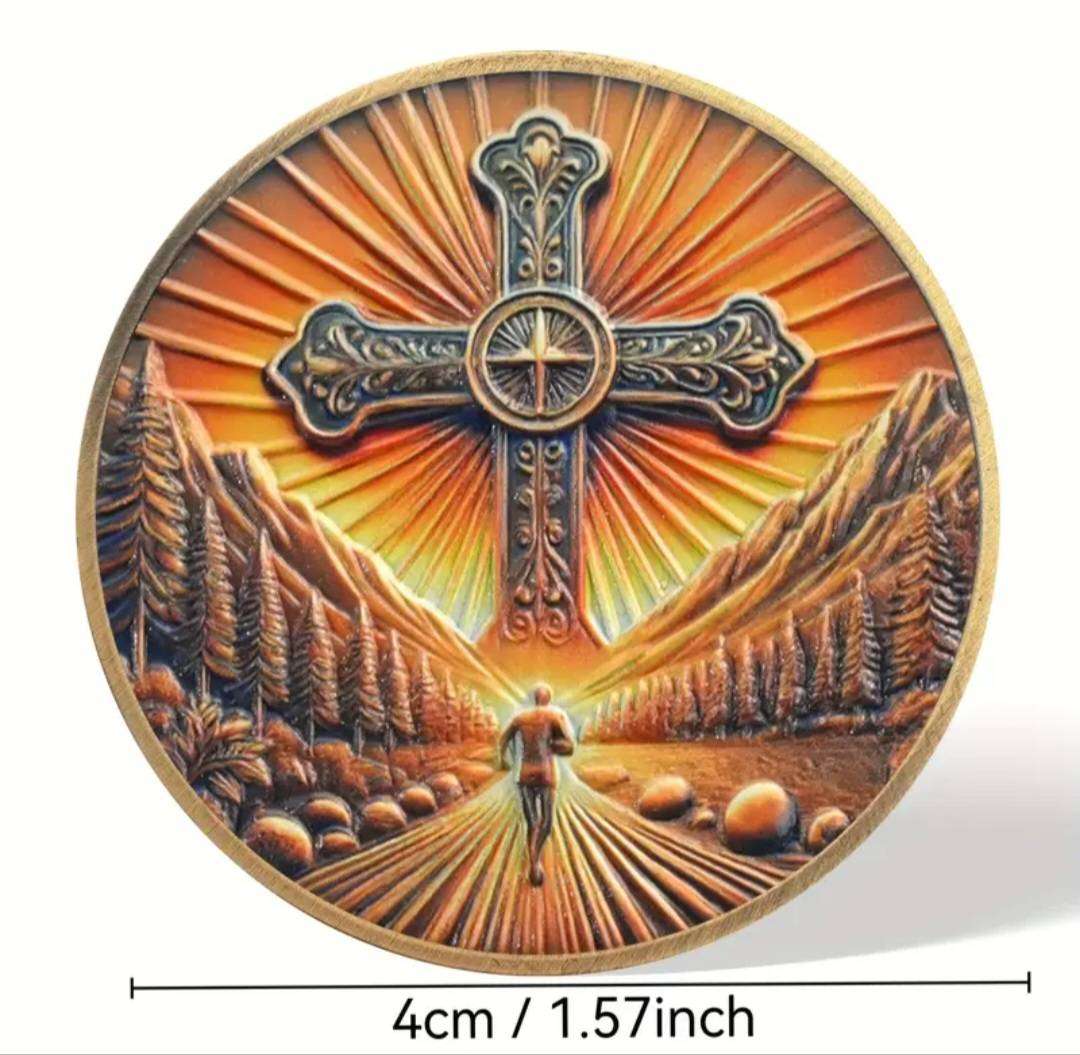 Religious "Faith"Commemorative Coin" Cross -Light" New in Capsule "Philippians 4:13