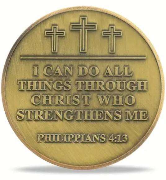 Religious "Faith"Commemorative Coin" Cross -Light" New in Capsule "Philippians 4:13