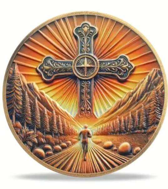 Religious "Faith"Commemorative Coin" Cross -Light" New in Capsule "Philippians 4:13