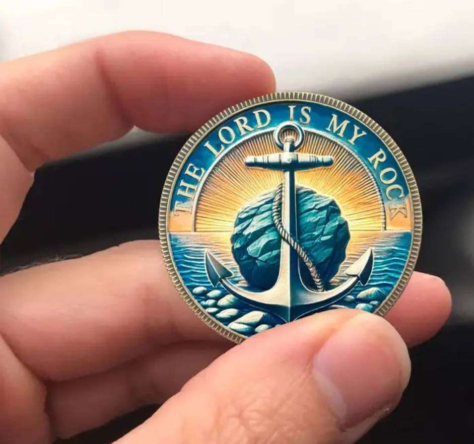 Anchor & Rock Commemorative Challenge Coin New in Capsule. "Psalm 18:2 "