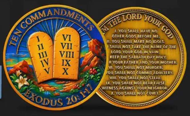 The Ten Commandments Christian Commemorative Coin.New in Capsule