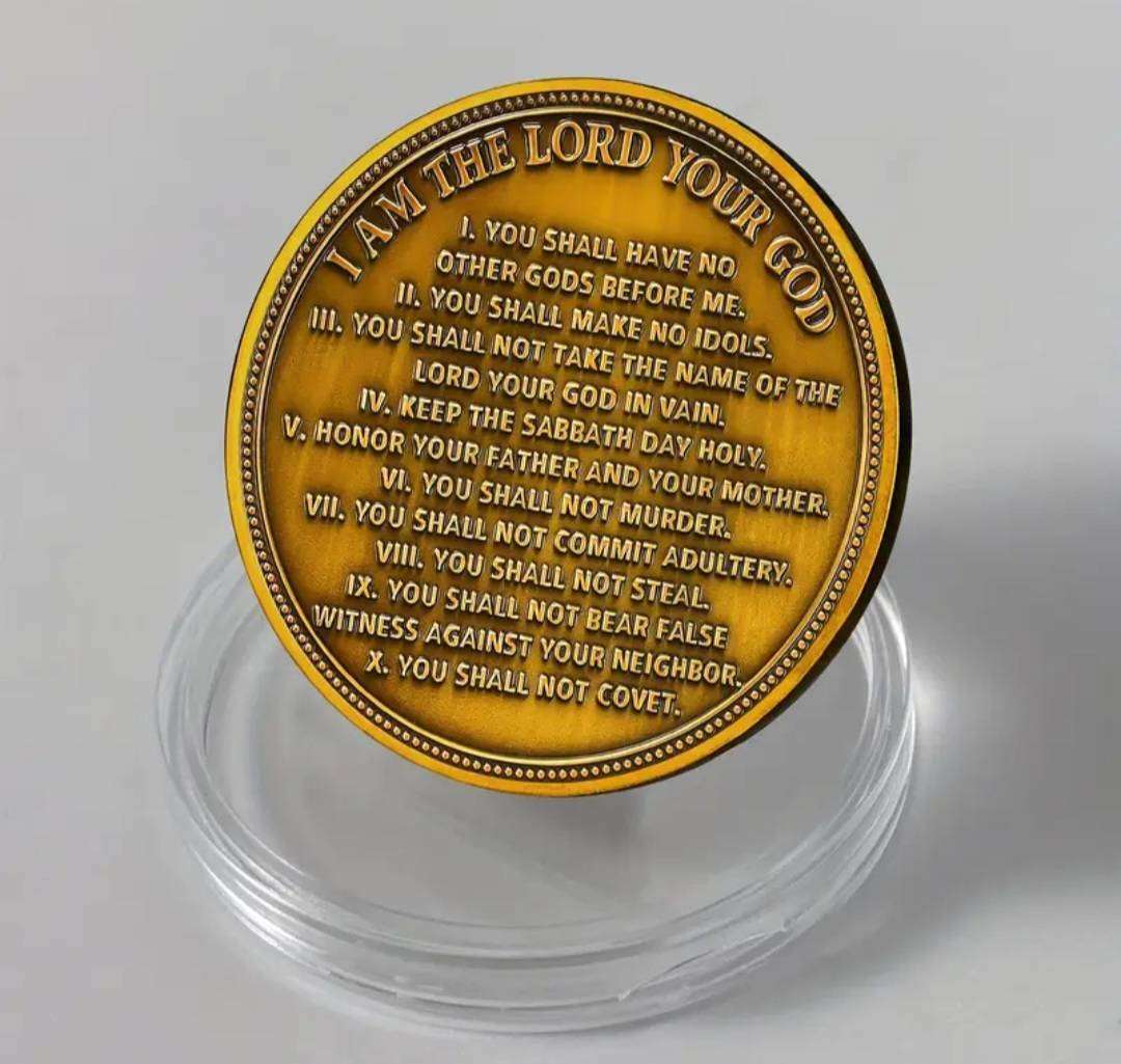 The Ten Commandments Christian Commemorative Coin.New in Capsule