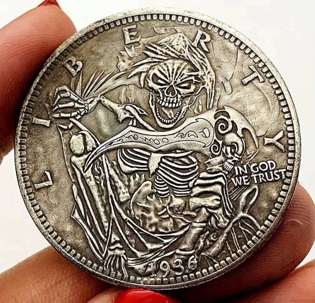 1936 Skull Commemorative coin New Crown size coin.