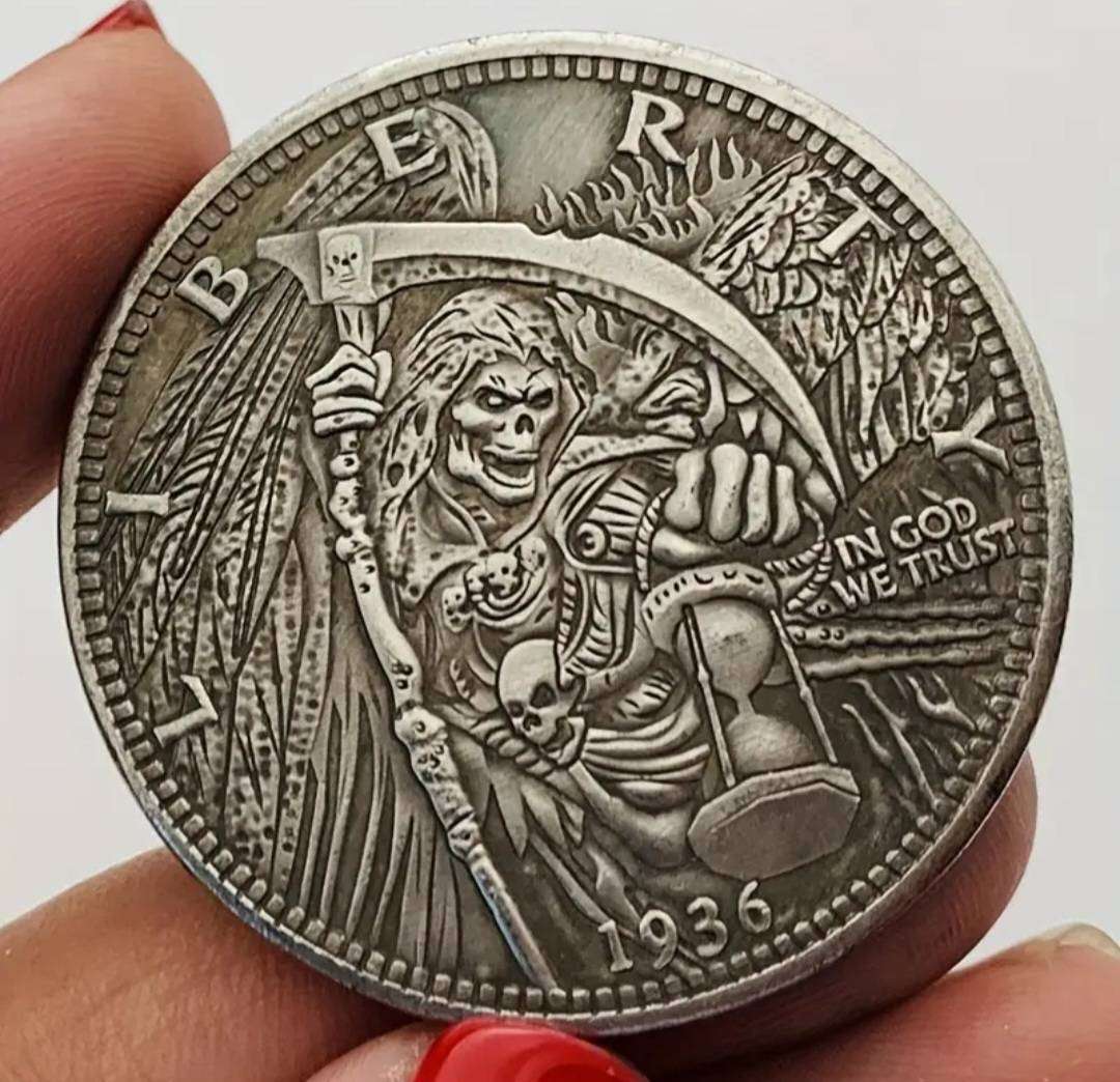 1936 Skull Commemorative coin New Crown size coin.