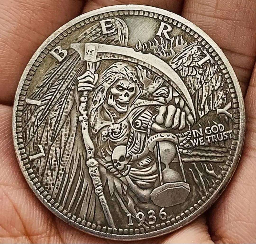 1936 Skull Commemorative coin New Crown size coin.