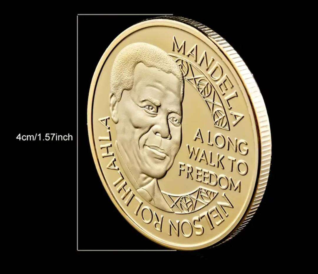 1993 Nobel peace prize S.A.President Nelson Mandela Commemorative Coin New in Capsule Gold Plated