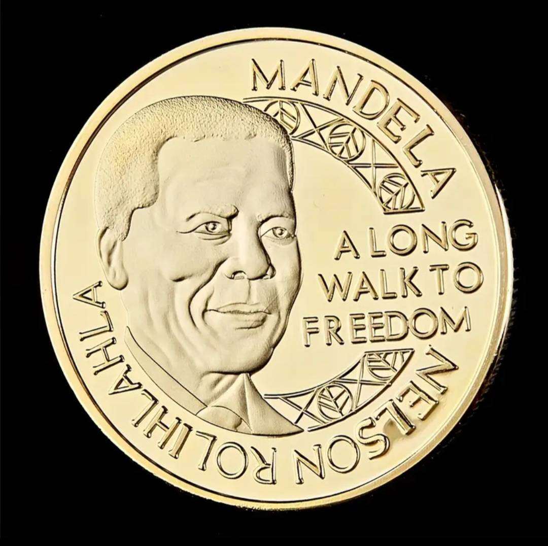 1993 Nobel peace prize S.A.President Nelson Mandela Commemorative Coin New in Capsule Gold Plated