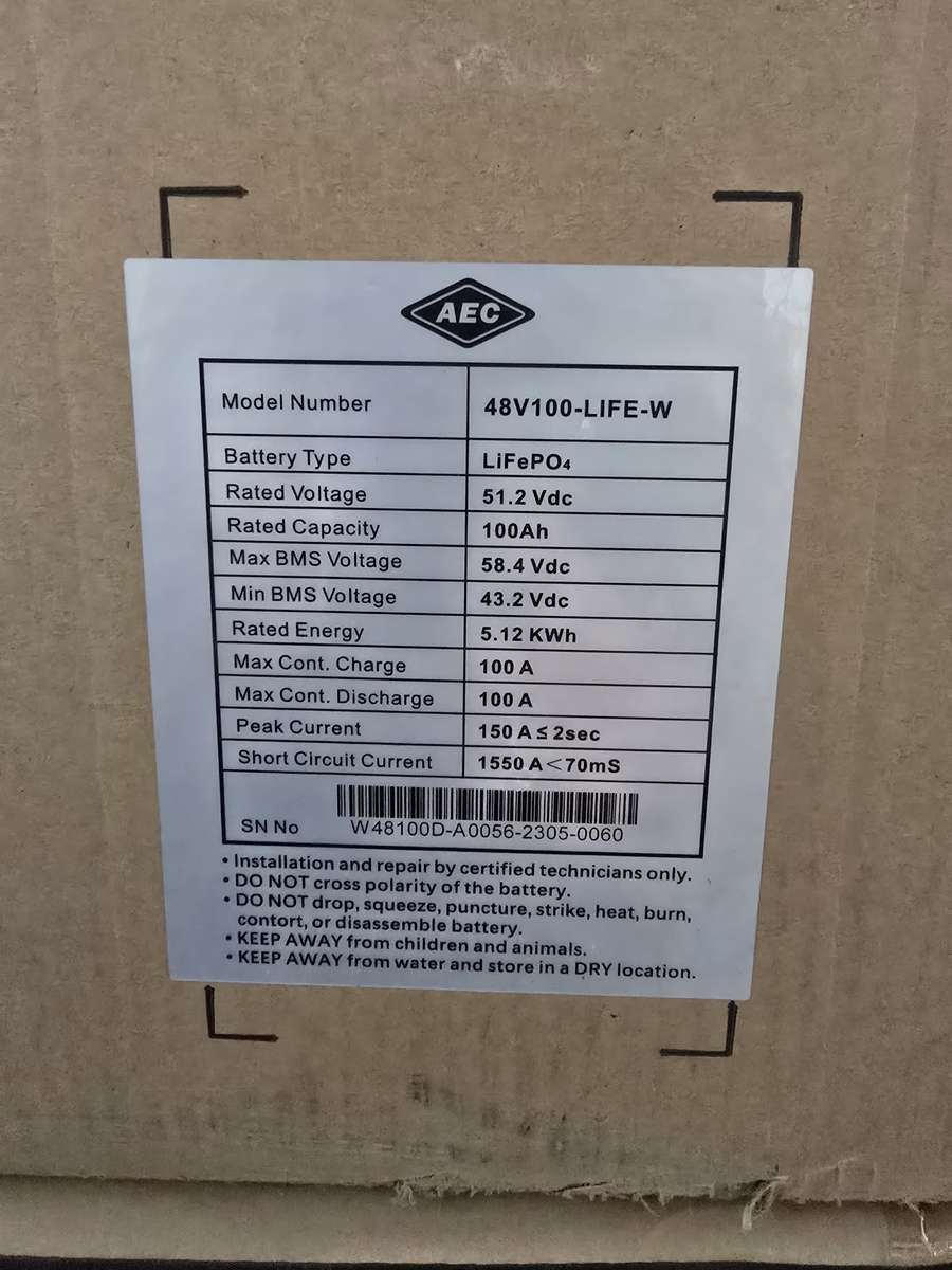 AEC Lithium Battery 48V 100AH