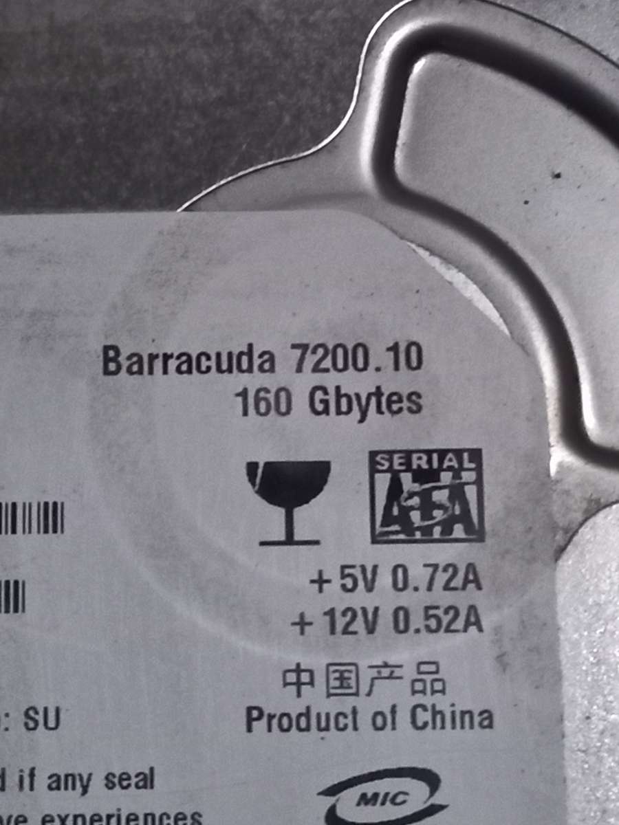 Seagate Barracuda 160 gigabyte hard drive
