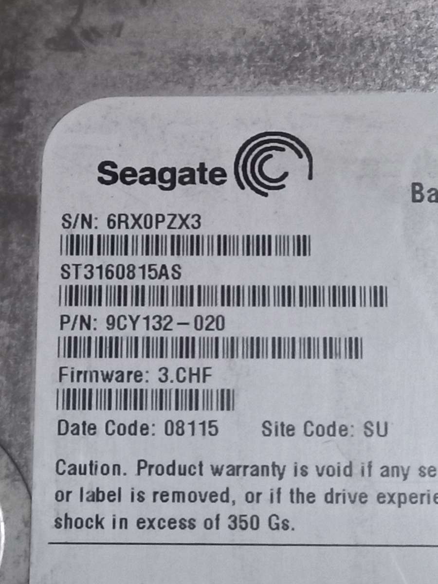 Seagate Barracuda 160 gigabyte hard drive