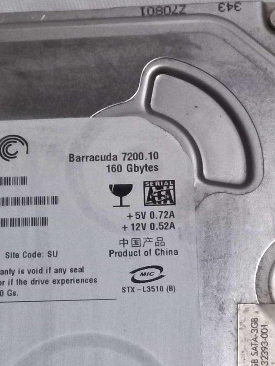 Seagate Barracuda 160 gigabyte hard drive