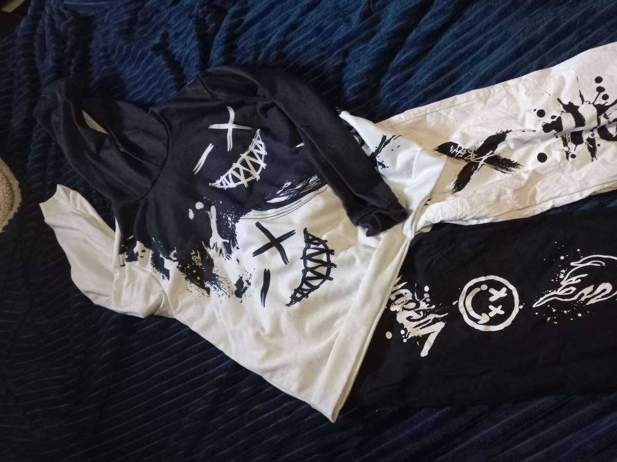 Boys black and white Hoodie set