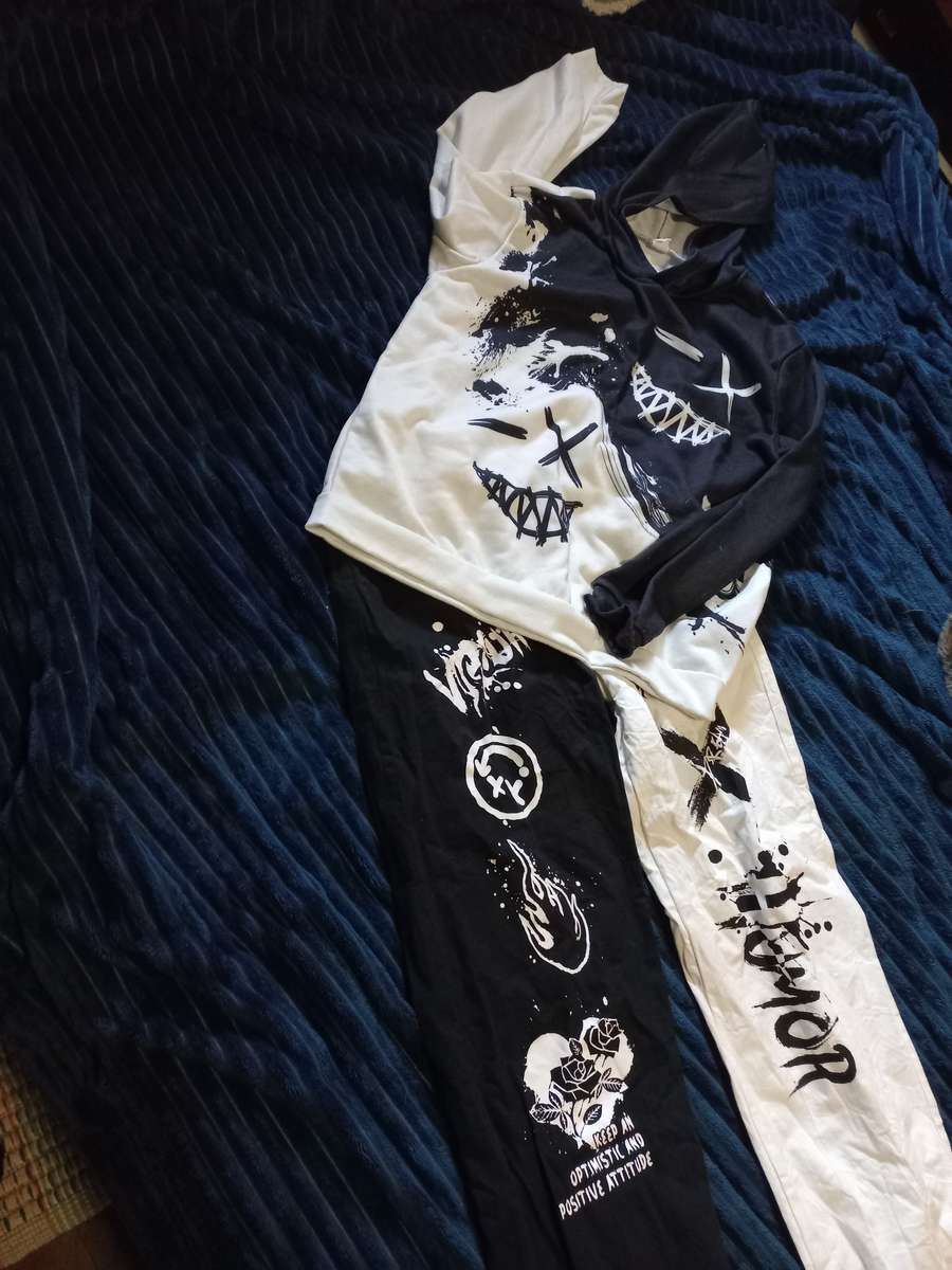 Boys black and white Hoodie set