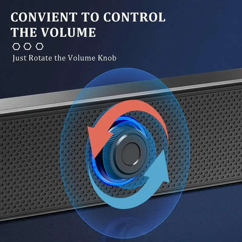 1pc XSound USB-Powered Desktop Speaker, 12.4" Slim Stereo Sound Bar with 3.5mm Jack and Volume Contr