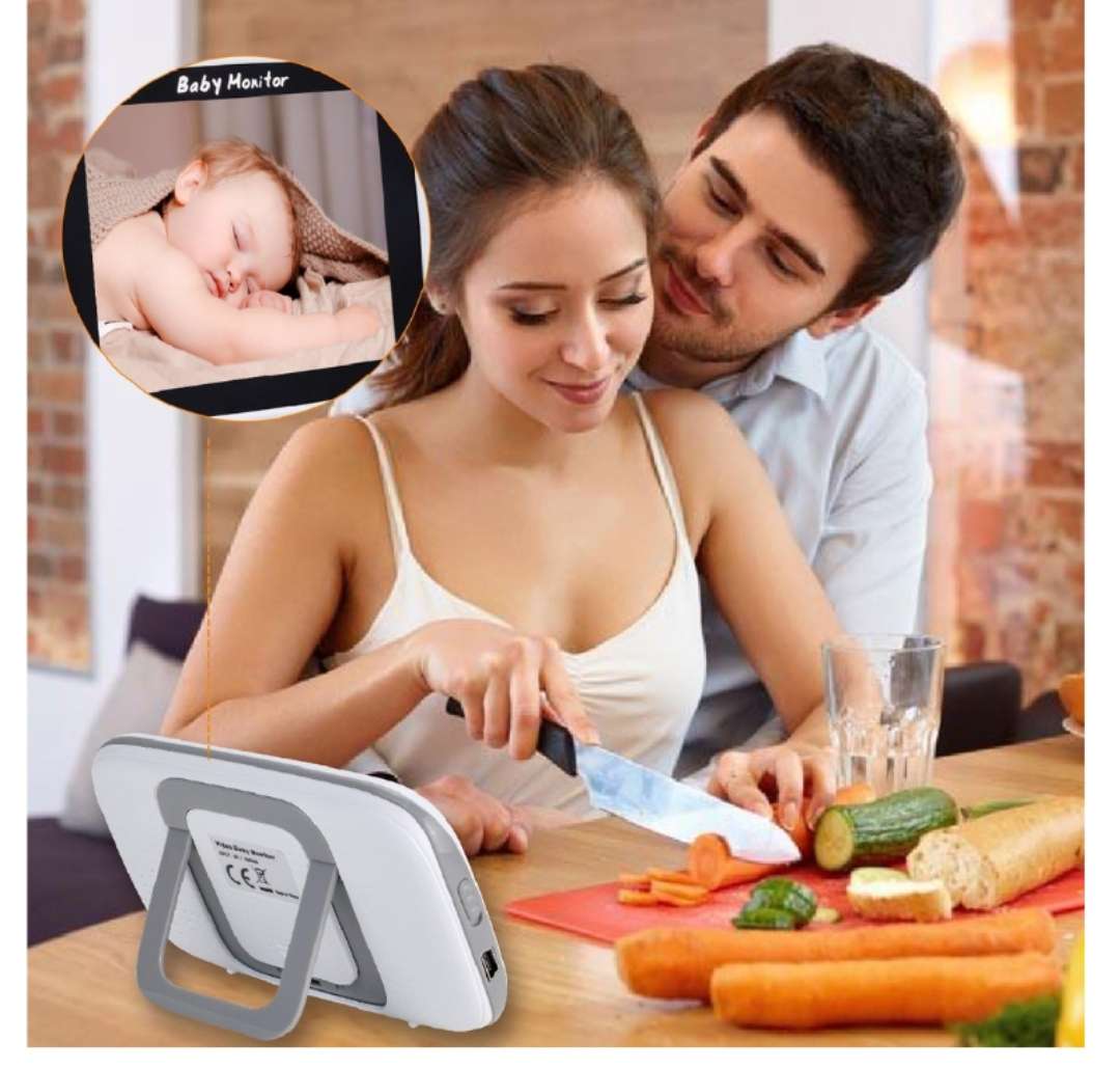 Baby Monitor with 3.2" LCD Display and Rechargeable Battery