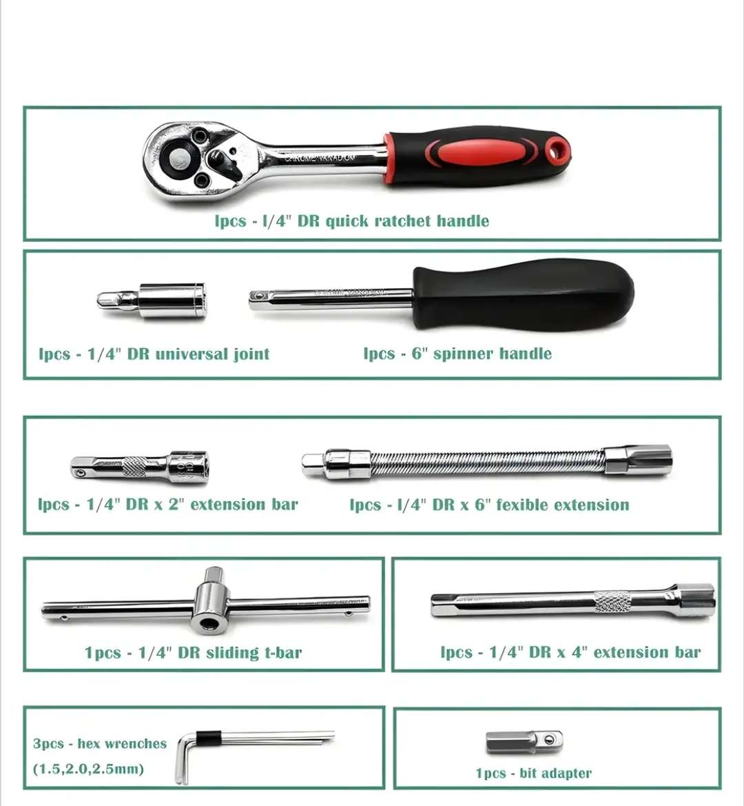 216Pcs Screwdriver Bits Socket, Spanner, and Wrench Sockets Sets Hand Tools