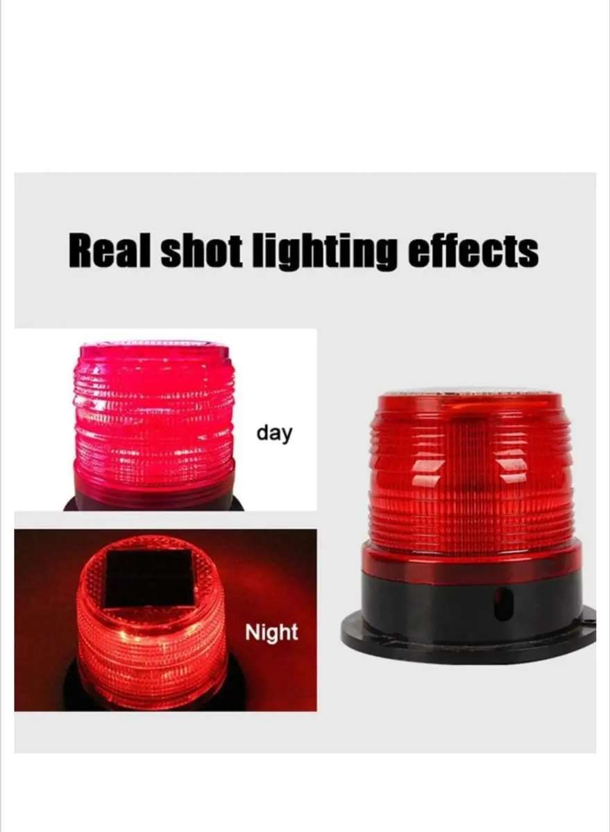 Solar Magnetic LED Strobe Warning Safety Flashing Light