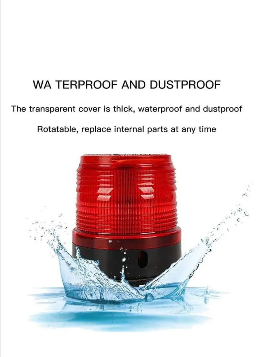 Solar Magnetic LED Strobe Warning Safety Flashing Light