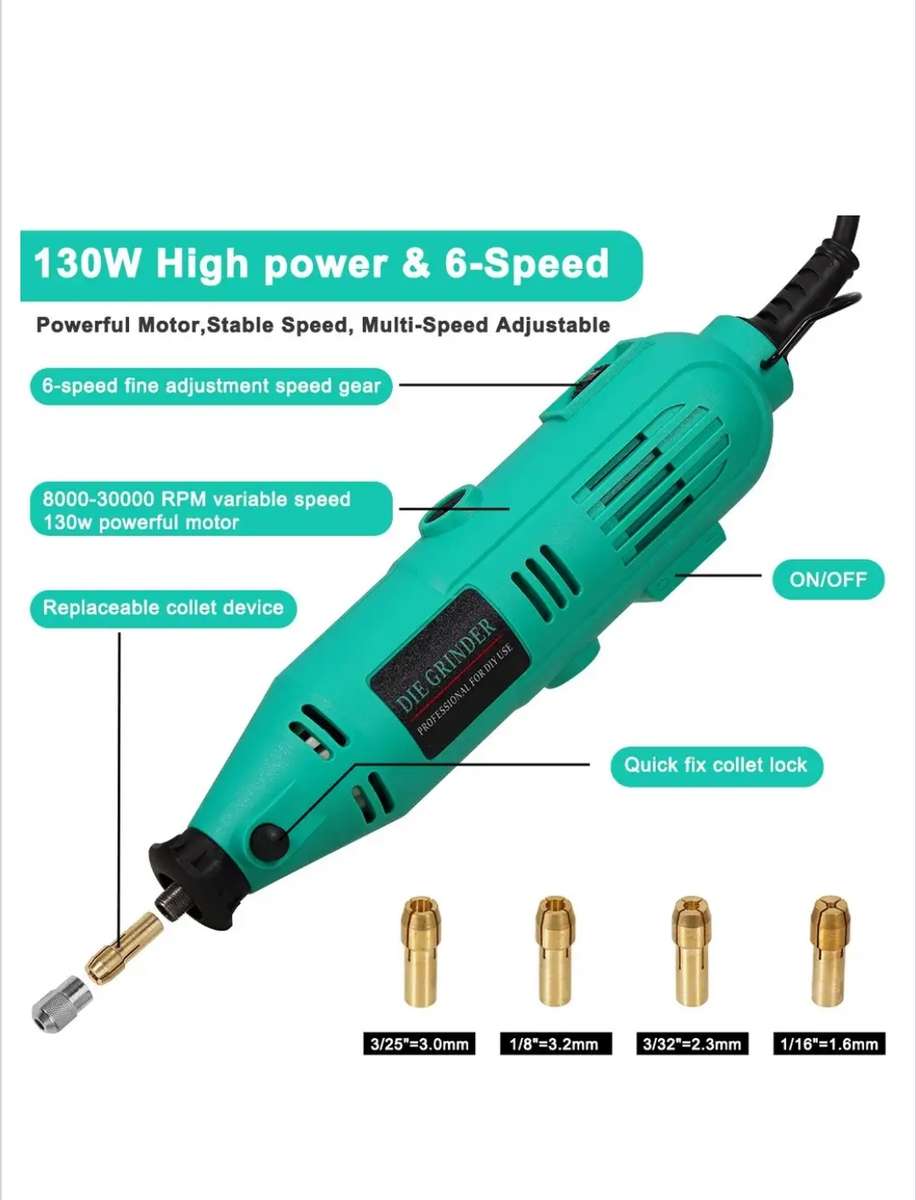 Mini Die Grinder Tool Kit 130W Rotary Tool With 211 Piece Accessories & Flexible Shaft