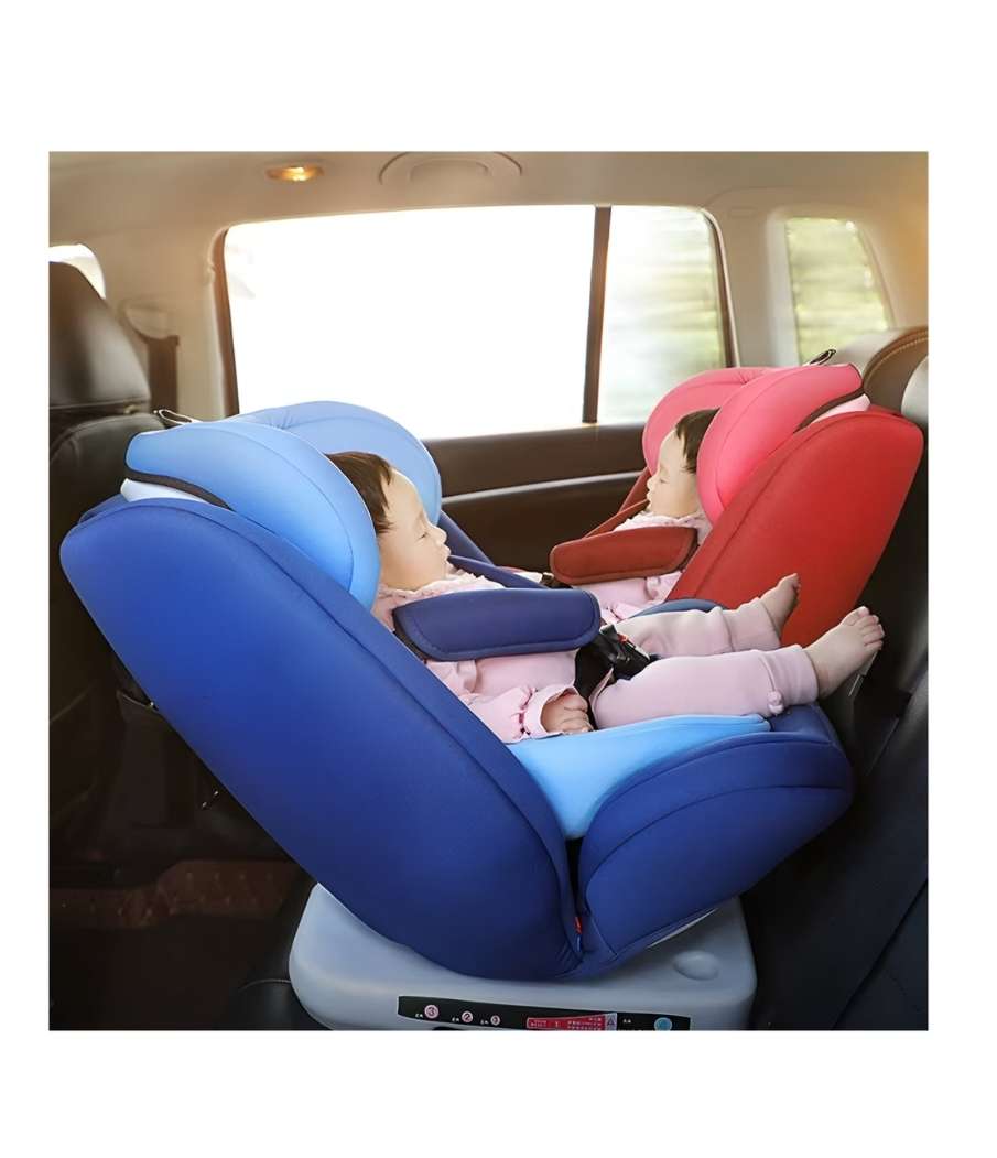 360-Degree Rotating Portable Baby Car Seat with Adjustable Recline