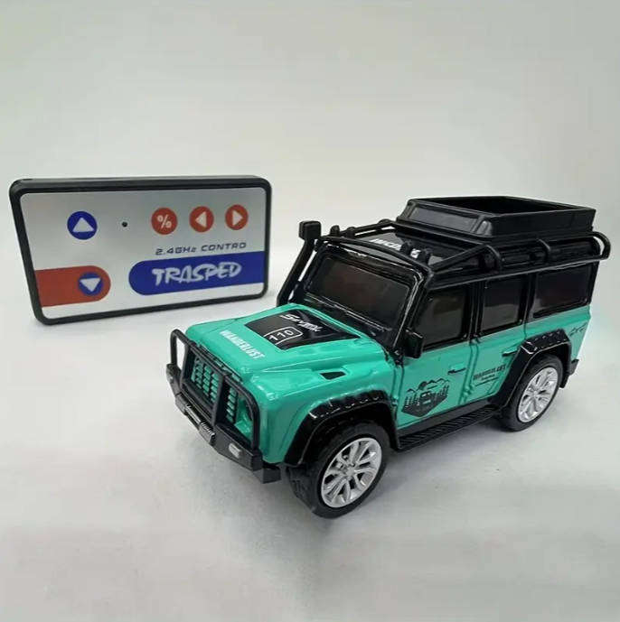 RC Alloy Mini Remote Control Off-Road Vehicle - 2.4GHz Anti-Jamming, LED Flashing Lights 1:64 Scale