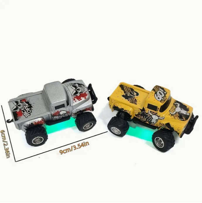1:64 Mini Alloy Car Remote Control Off-Road Truck with Bull Head Graffiti Design1:64 Mini Alloy Car