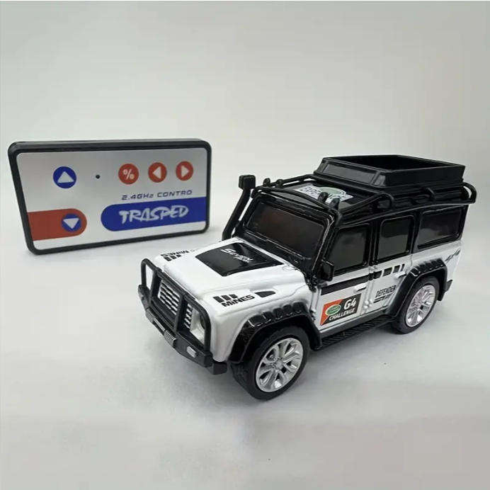 RC Alloy Mini Remote Control Off-Road Vehicle - 2.4GHz Anti-Jamming, LED Flashing Lights 1:64 Scale