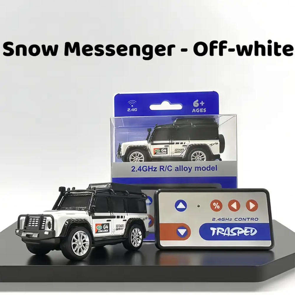 RC Alloy Mini Remote Control Off-Road Vehicle - 2.4GHz Anti-Jamming, LED Flashing Lights 1:64 Scale