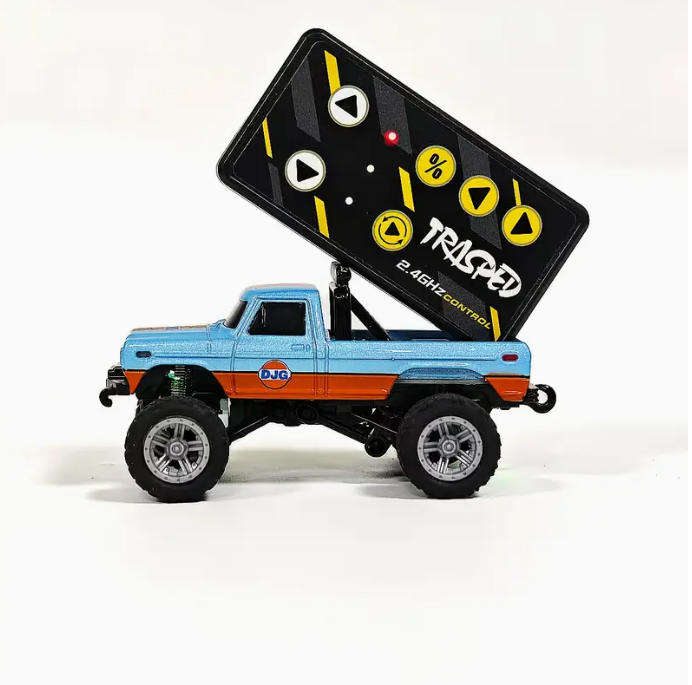 RC Mini Alloy Off-Road Truck | LED Lights 3-Speed | 2.4GHz USB Charging Pocket Size 1:64 Scale