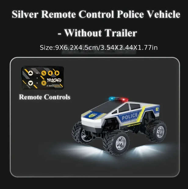 RC 1:64 Alloy Police RC Car with Triple Control Modes (APP/Card)