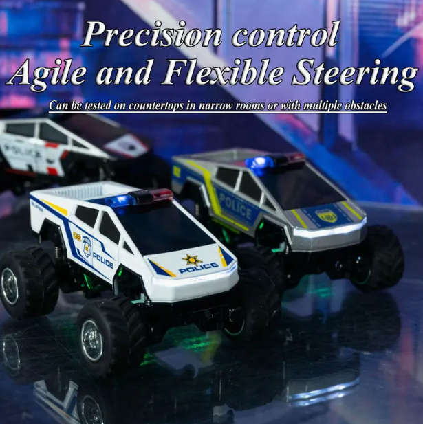 RC 1:64 Alloy Police RC Car with Triple Control Modes (APP/Card)