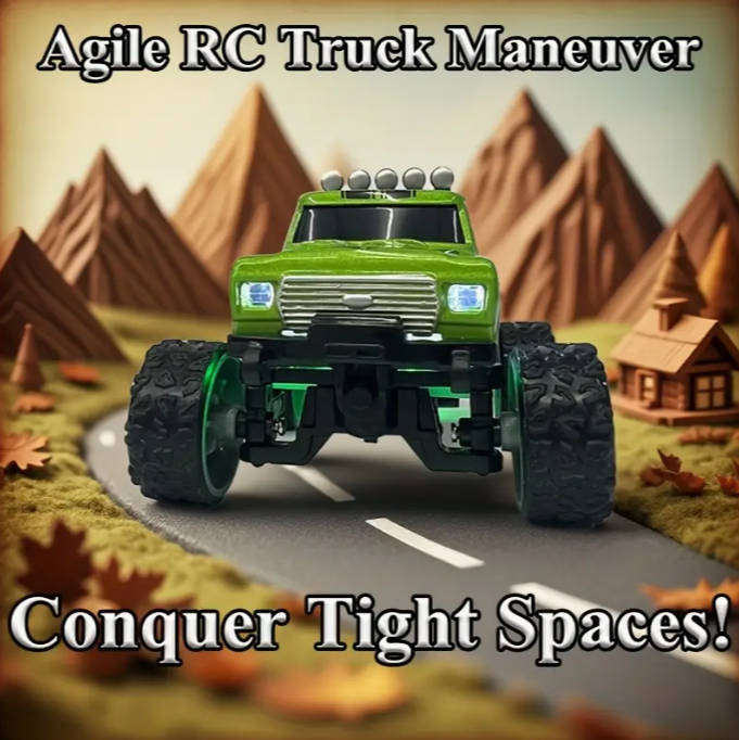 RC Mini Alloy Off-Road Truck | LED Lights 3-Speed | 2.4GHz USB Charging Pocket Size 1:64 Scale