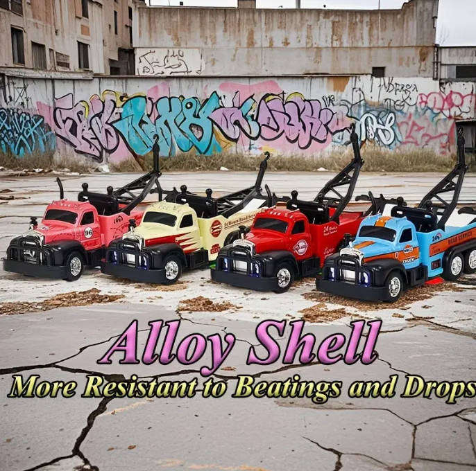 RC Alloy Remote Control Trailer Truck - 3-Speed Adjustable, 2.4G Dual-Frequency Wireless 1:64 Scale