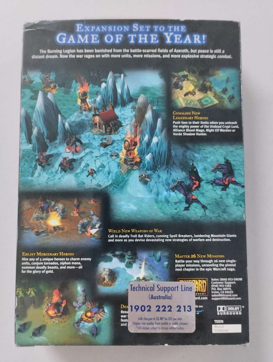 Warcraft III & The Frozen Throne Expansion Big Box PC CD-ROM Game Windows 2003