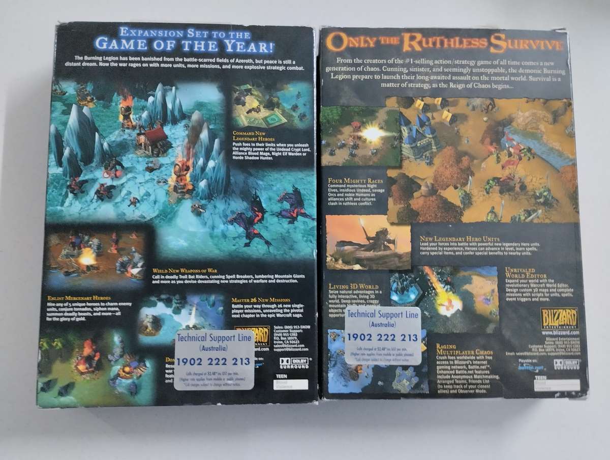 Warcraft III & The Frozen Throne Expansion Big Box PC CD-ROM Game Windows 2003