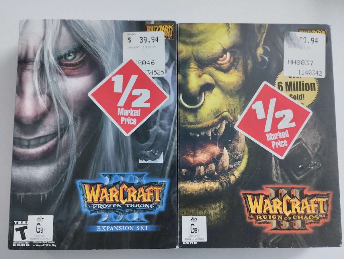 Warcraft III & The Frozen Throne Expansion Big Box PC CD-ROM Game Windows 2003