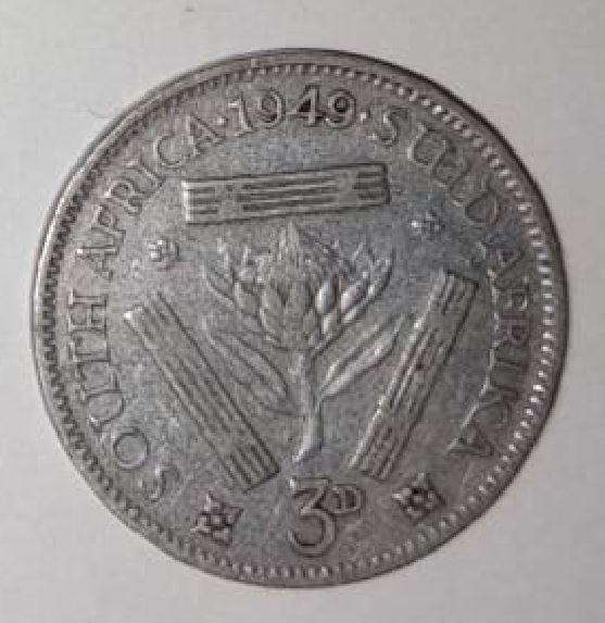 South Africa 3 Pence 1949 Coin