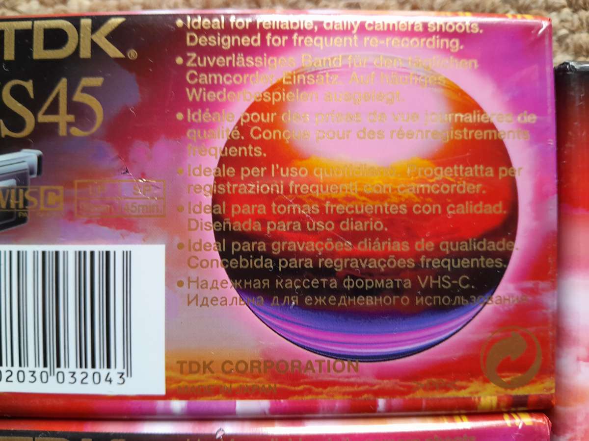 Blank Compact Video Cassette VHS-C (4xPanasonic Extra HD) (3xTDK HS45) Bundle - Brand-new & Sealed!