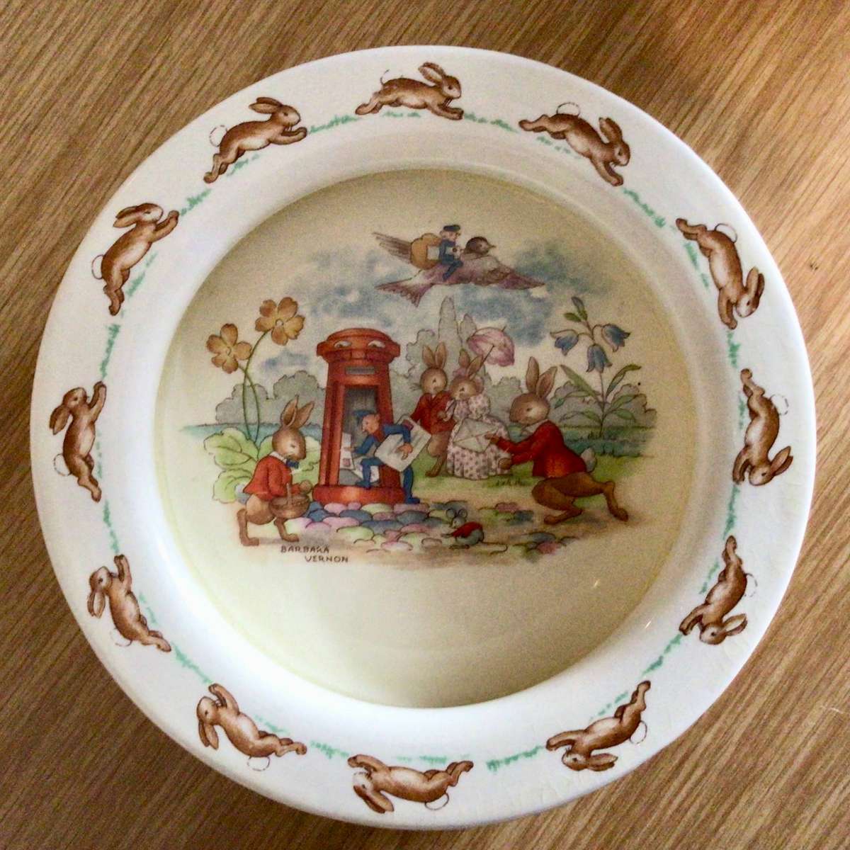 Signed Royal Doulton Bunnykins Letterbox Bowl