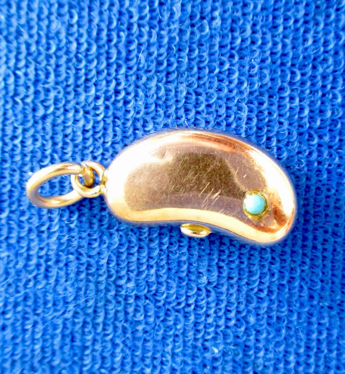 Nine Carat Gold Antique Lucky Bean Charm Birm. 1924!