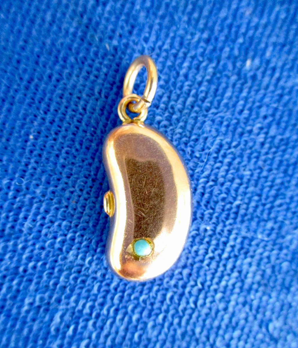 Nine Carat Gold Antique Lucky Bean Charm Birm. 1924!