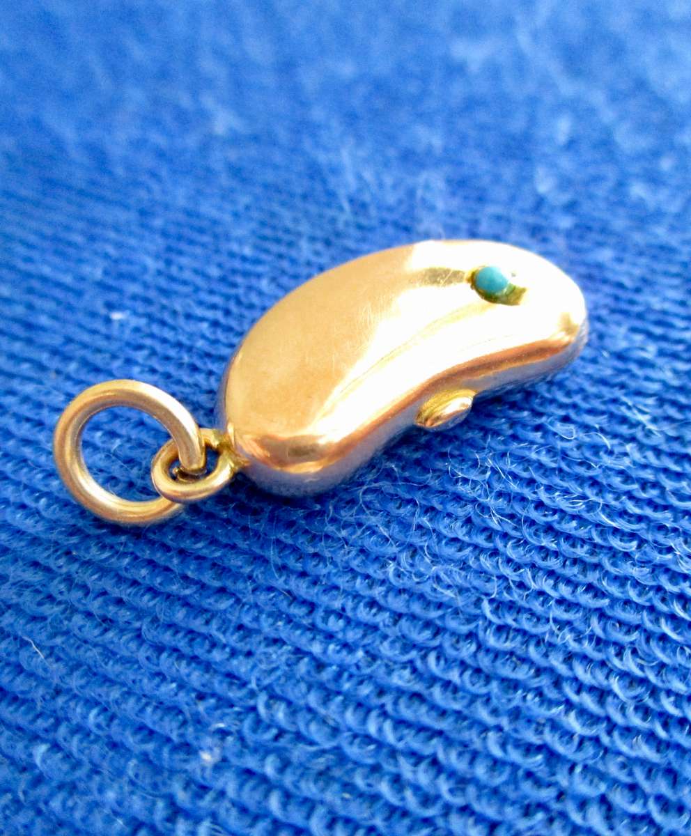 Nine Carat Gold Antique Lucky Bean Charm Birm. 1924!
