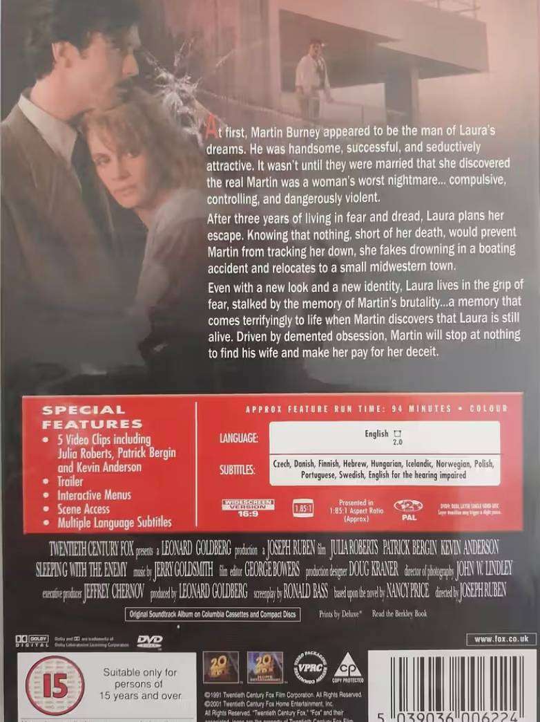 Sleeping With The Enemy - DVD movie - Julia Roberts