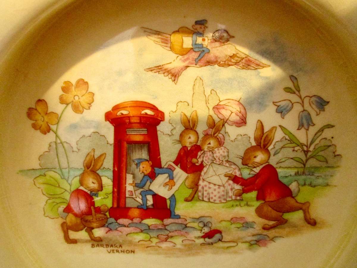Signed Royal Doulton Bunnykins Letterbox Bowl