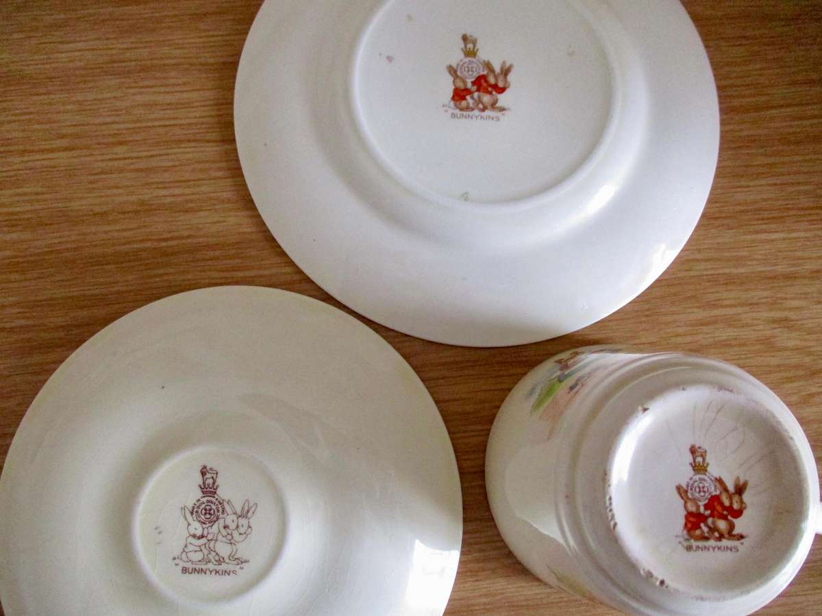 Rare Signed Bunnykins Trio by Royal Doulton